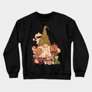 Vintage Retro Halloween Gnomes Pumpkin Candies Crewneck Sweatshirt